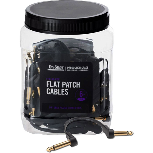 On Stage 6" Production-Grade Flat Patch Cables (60-Pack with POS Display)