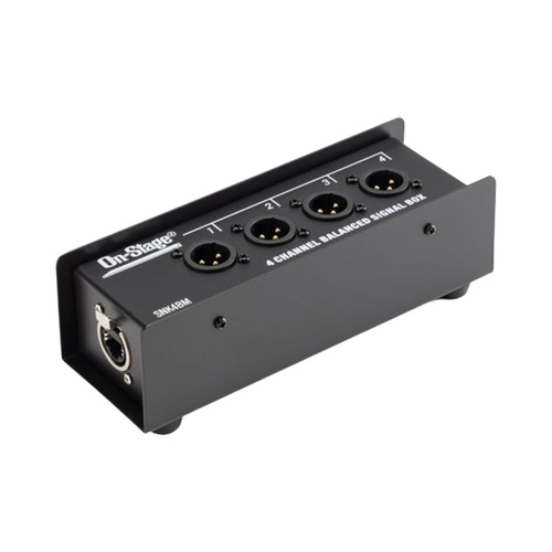 On Stage Production-Grade Male Snake Signal Box (4 x XLR Male - RJ45)