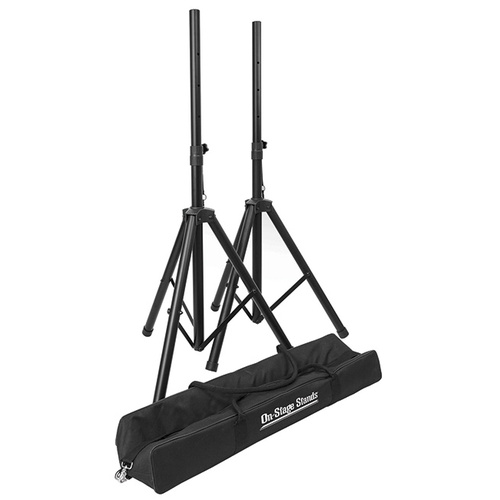 On Stage Compact Speaker Stand Pack with Pair of Speaker Stands & Carry Bag