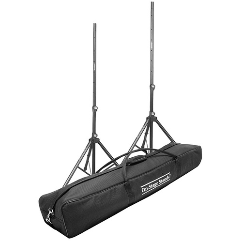 On Stage Deluxe Speaker Stand Pack with Pair of Speaker Stands & Carry Bag