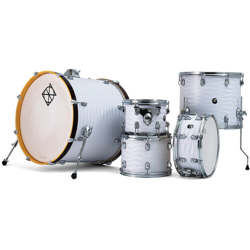 Dixon Spark Birch Series 5-Pce Drum Kit in Waves White Wrap