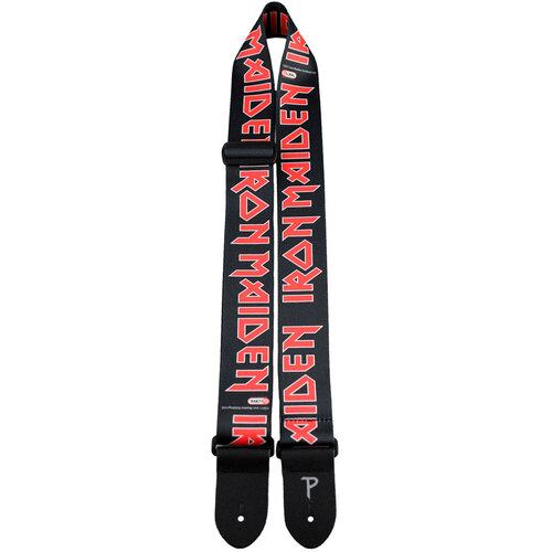 Perris 2" Polyester "Iron Maiden - Red Logo on Black" Licensed Guitar Strap