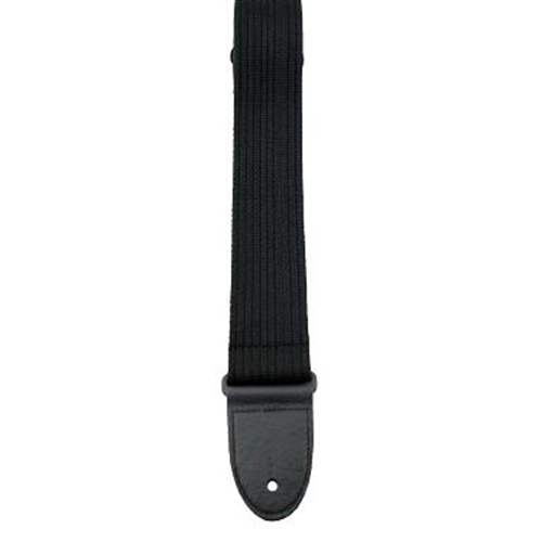 Perris 2" Premium Black Cotton Guitar Strap with Deluxe Garment Leather ends