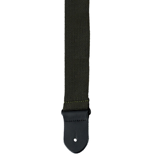 Perris 2" Army Green Cotton Guitar Strap with Leather ends