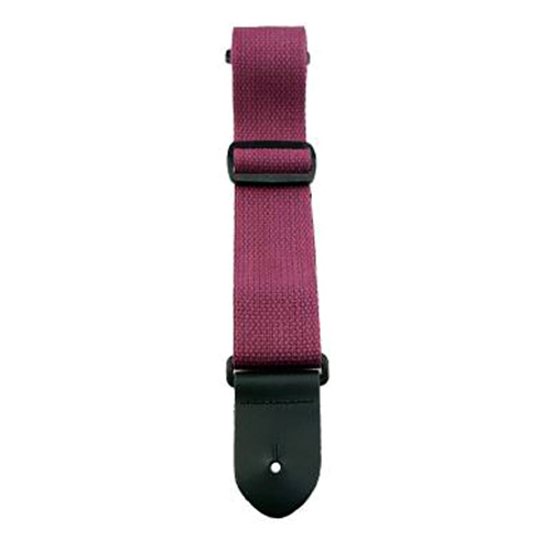 Perris 2" Burgundy Cotton Guitar Strap with Leather ends