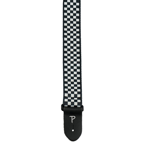 Perris 2" Polyester White/Black Checkered Guitar Strap 
