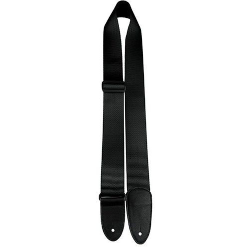 Perris 2" Black Heavy Nylon Guitar Strap with Soft Deluxe Italian Leather ends