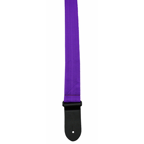 Perris 2" Poly Pro Guitar Strap in Purple with Black Leather ends