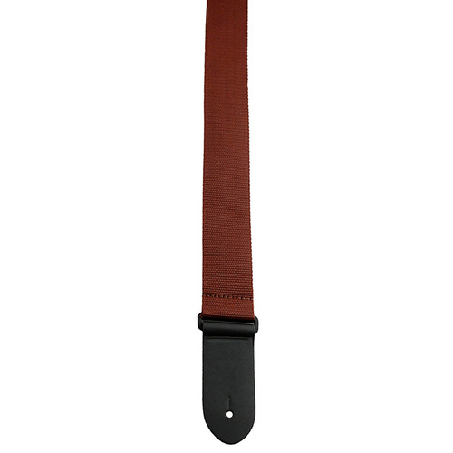 Perris 2" Poly Pro Guitar Strap in Brown with Black Leather ends
