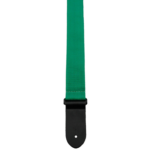 Perris 2" Poly Pro Guitar Strap in Green with Black Leather ends