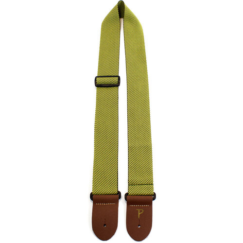 Perris 2" Deluxe Tweed Pattern Nylon Webbing Guitar Strap with Brown Leather ends
