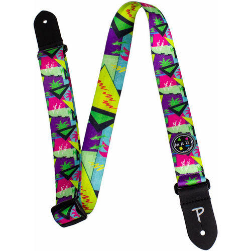 Perris 1.5" Polyester "Maui & Sons" 8169 Design Ukulele Strap with Leather ends