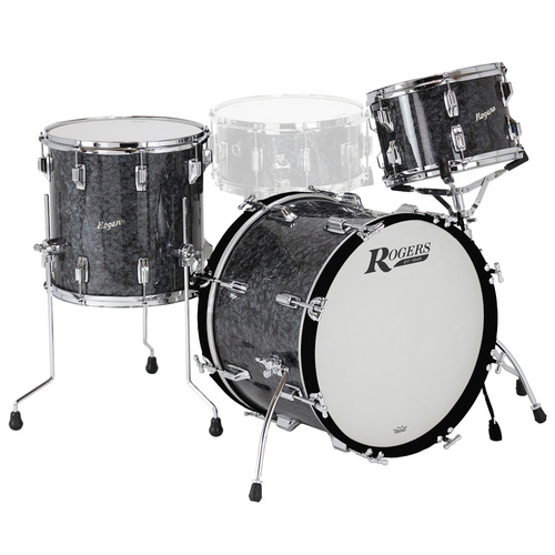Rogers CV-0322 Covington Series 3-Pce Drum Kit in Black Diamond Pearl