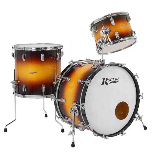 Rogers PT-0320HX PowerTone Series 3-Pce Drum Kit in Sunburst Lacquer Finish