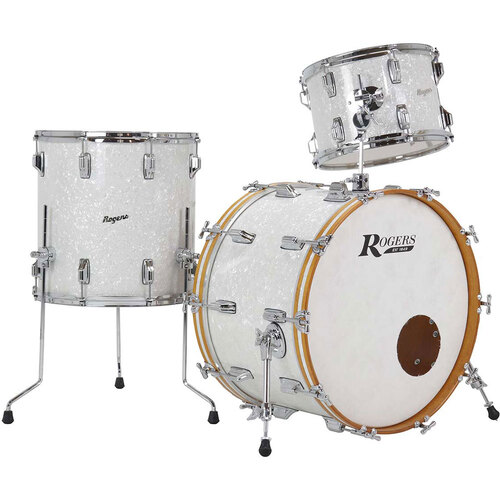Rogers PT-0322HX PowerTone Series 3-Pce Drum Kit in White Marine Pearl Finish