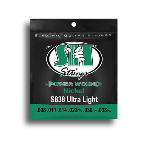 SIT Power Wound Ultra Light Electric Guitar String Set (8-38)