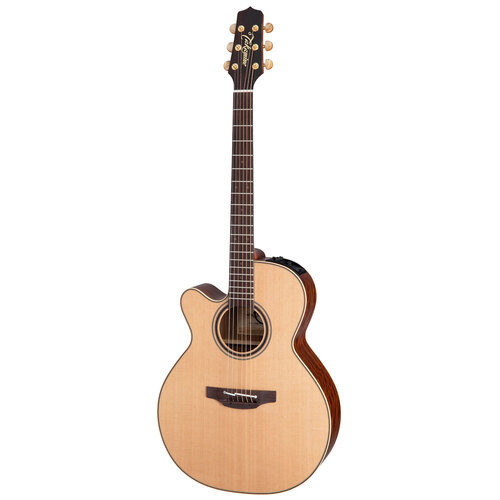 Takamine Custom Pro Series 3 Left Handed NEX AC/EL Guitar with Cutaway in Natural Satin Finish