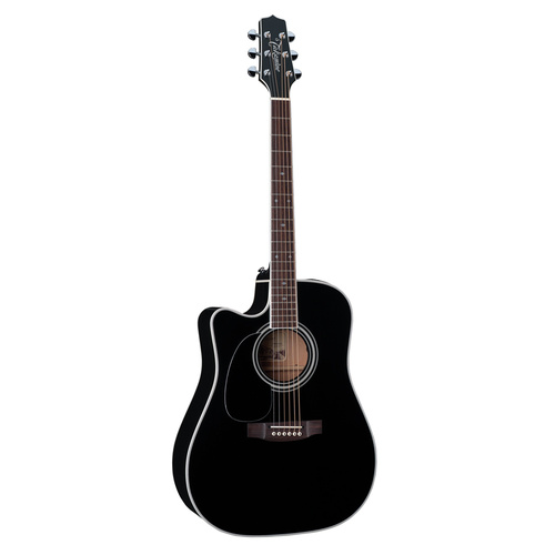 Takamine Legacy Series Left Handed Dreadnought AC/EL Guitar with Cutaway in Black Gloss Finish
