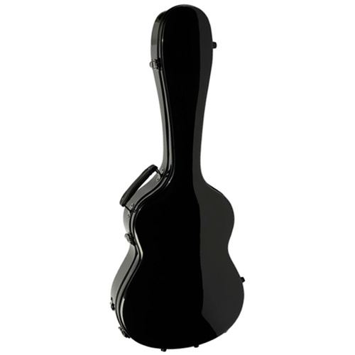 Torque Fiberglass Acoustic Guitar Case with Hygrometer in Black Finish