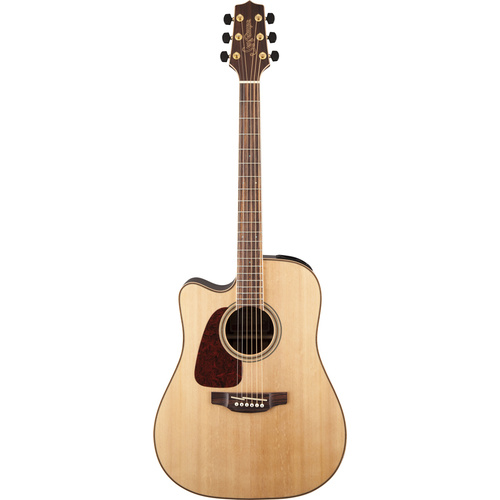 Takamine G90 Series Left Handed Dreadnought AC/EL Guitar with Cutaway in Natural Gloss Finish with 3-Piece Back