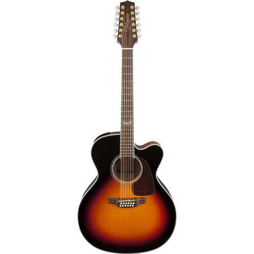 Takamine G70 Series 12 String Jumbo AC/EL Guitar with Cutaway in Brown Sunburst 