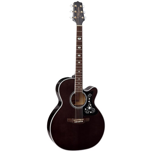 Takamine G70 Series NEX AC/EL Guitar with Cutaway in Transparent Black Gloss Finish 