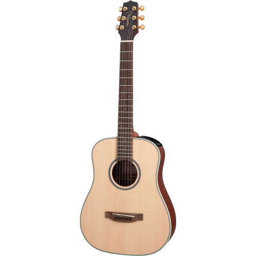 Takamine G Mini Series Left Handed AC/EL Mini-Dreadnought Guitar in Natural Satin Finish