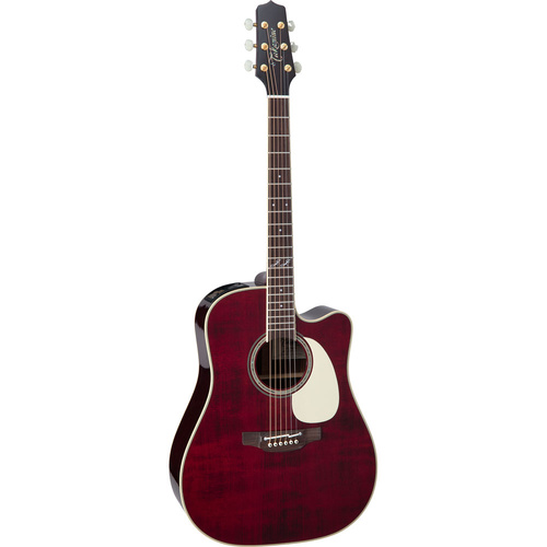 Takamine "John Jorgenson" Artist Series Dreadnought AC/EL Guitar with Cutaway in Red Stain Gloss Finish
