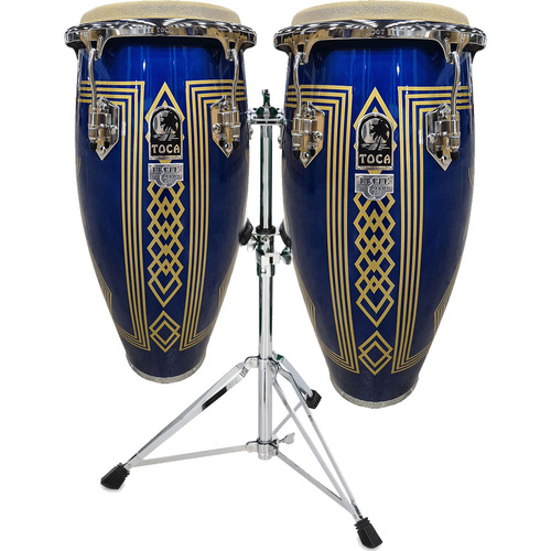 Toca 11 & 11"-3/4" Elite Pro Series Wooden Conga Set in Blue Impala