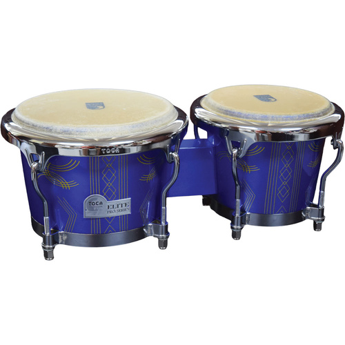 Toca Elite Pro Series 7 & 8-1/2" Wooden Bongos in Impala Blue