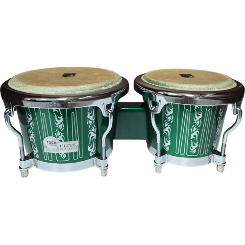 Toca Elite Pro Series 7 & 8-1/2" Wooden Bongos in Eldorado Green