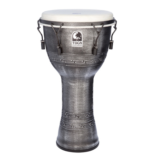 Toca Freestyle Series Mech Tuned Djembe 12" in Antique Silver Finish