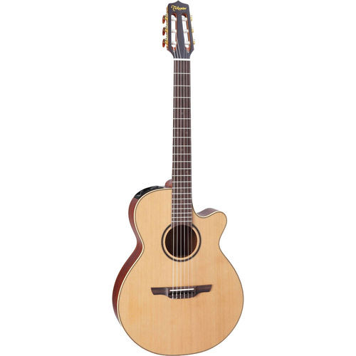 Takamine Pro Series 3 FCN Nylon String AC/EL Guitar with Cutaway in Natural Satin Finish