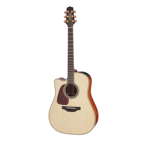 Takamine Pro Series 4 Left Handed Dreadnought AC/EL Guitar with Cutaway in Natural Gloss Finish