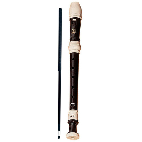 Maxtone Soprano Descant Recorder with Baroque System in Brown with Ivory Trim
