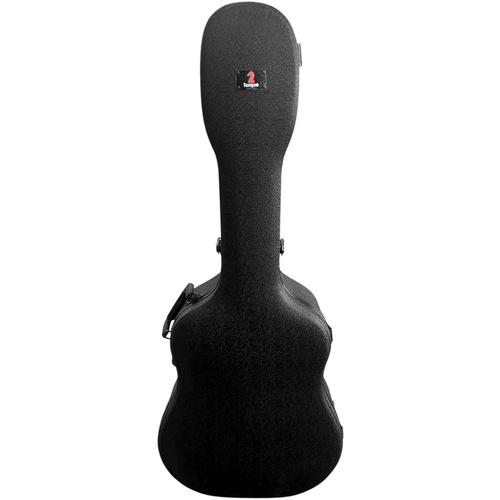 Torque Deluxe Shaped ABS Acoustic Guitar Case in Black Finish with Black Frame