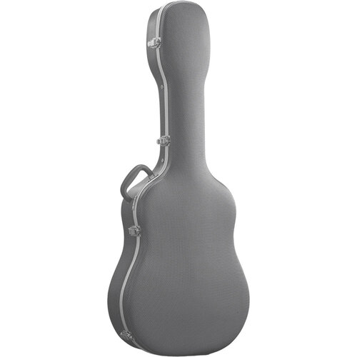 Torque Deluxe Shaped ABS Acoustic Guitar Case in Silver-X Finish