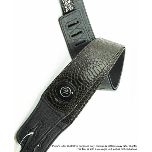 Vorson Brown Skin Patterned Guitar Strap with Leather Ends