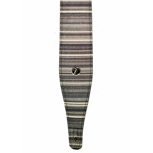 Vorson Linen Fabric Guitar Strap in Grey Horizontal Line Pattern