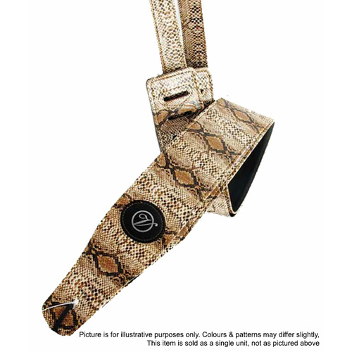 Vorson Leather Guitar Strap with Light Snake Skin Pattern