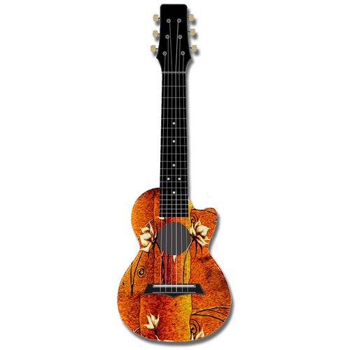 Kealoha Guitalele in Desert Flower Design with Black ABS Resin Body