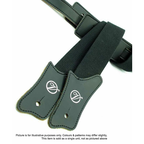 Vorson Black Fabric Guitar Strap with Black Leather Ends